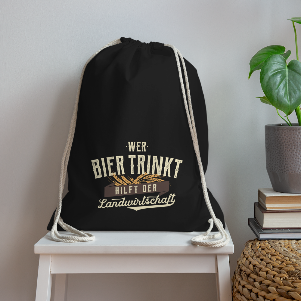 Wer Bier trinkt / Turnbeutel - Schwarz