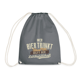 Wer Bier trinkt / Turnbeutel - Grau