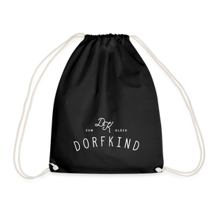 Zum Glück Dorfkind / Turnbeutel - Schwarz
