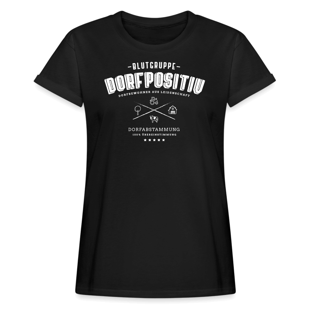 Blutgruppe Dorf Positiv / Damen Oversize T-Shirt - Schwarz