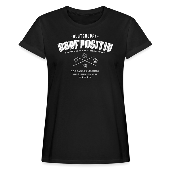 Blutgruppe Dorf Positiv / Damen Oversize T-Shirt - Schwarz