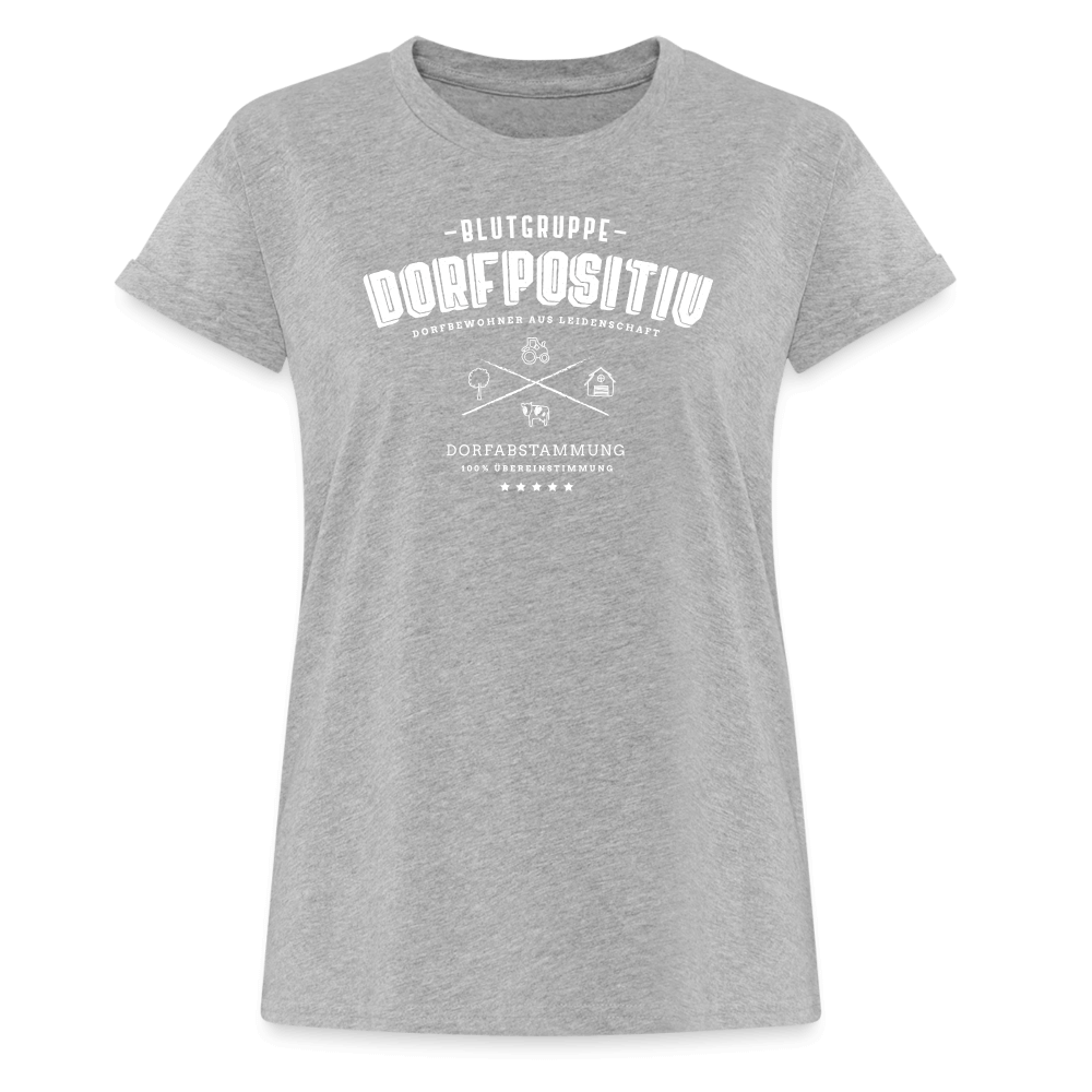 Blutgruppe Dorf Positiv / Damen Oversize T-Shirt - Grau meliert