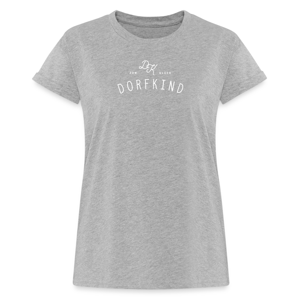 Zum Glück Dorfkind / Damen Oversize T-Shirt - Grau meliert
