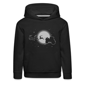 Kinder Hoodie Weihnachtsmann Traktor Dorfkind Hoodie Dorfkind schwarz