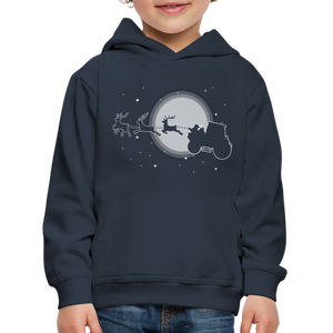 Kinder Hoodie Weihnachtsmann Traktor Dorfkind Hoodie Dorfkind navy