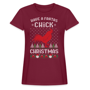 Have a fantaschick Christmas / Weihnachten Hahn / Damen Oversize T-Shirt - Bordeaux