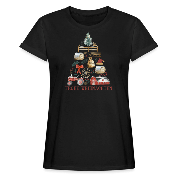 Frohe Weihnachten / Dorf Farm Elemente / Frauen Oversize shirt  Schwarz