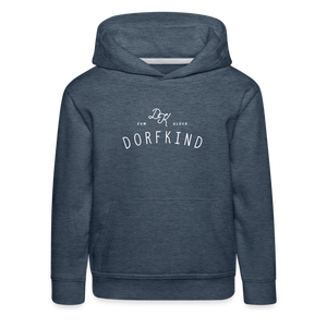 Zum Glück Dorfkind Kinder Hoodie - Jeansblau