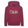 Kinderhoodie Dorfkind Traktor zieht Schlitten Weihnachten rot