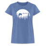 Traktor Klaus / Weihnachtsmann mit Traktor Schlitten / Damen Oversize T-Shirt - Denim meliert