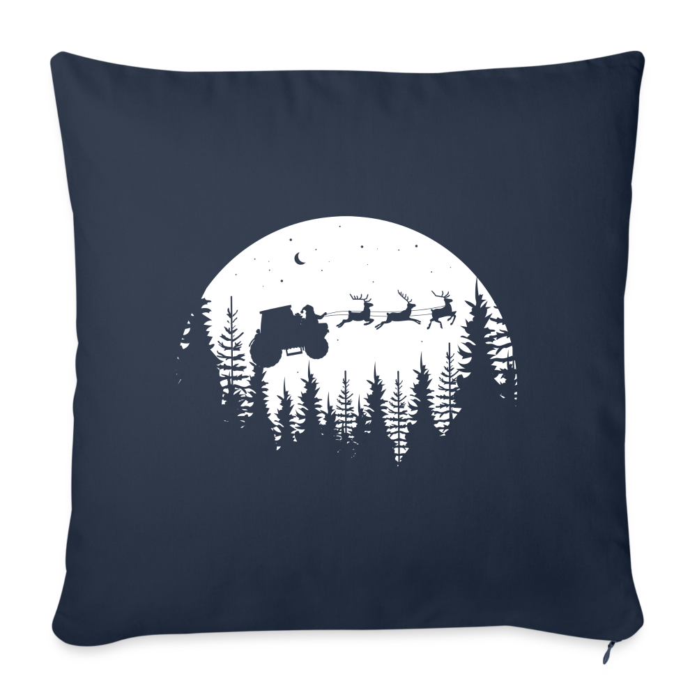 Traktor Klaus / Weihnachtsmann mit Traktor Schlitten / Kissenbezug 44 x 44 cm - Navy