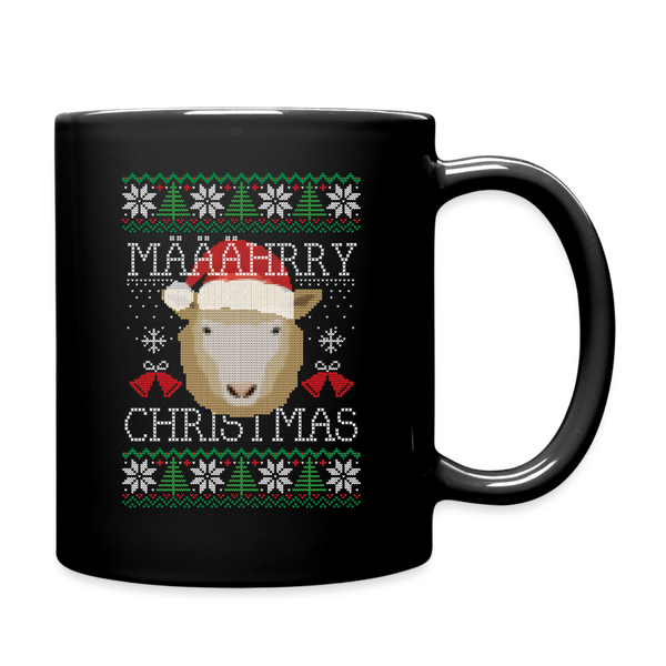 Mährry Christmas / Weihnachten Schaf / Ugly Christmas Sweater / Tasse - Schwarz
