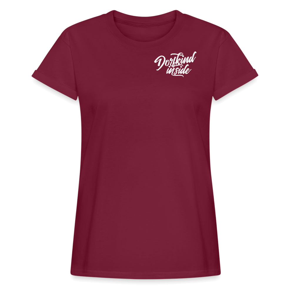 Dorfkind Inside / Damen Oversize T-Shirt - Bordeaux