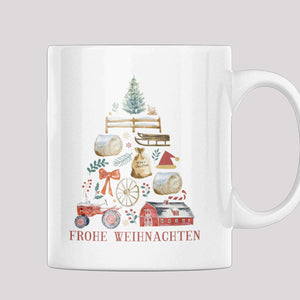 Frohe Weihnachten Elemente / Tasse weiß