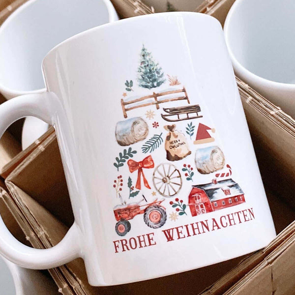 Frohe Weihnachten Elemente / Tasse weiß