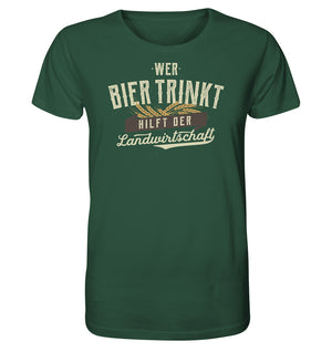 Wer Bier trinkt hilft der Landwirtschaft / Herren Organic Shirt (Unisex) (Lagerverkauf)